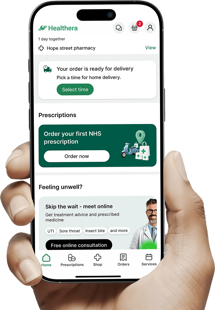 Healthera app on a phone